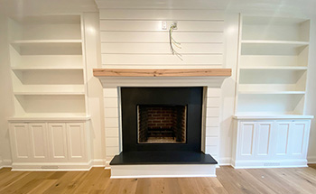 fireplace surround and built-in
